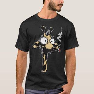 Sigaar roken giraffe grappig dier t-shirt