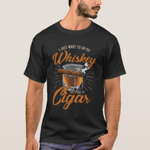 Sigaar Roker Sigaar Liefhebber Grappige Whiskey Li T-shirt