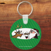 Sigaar Santa Grappige Cartoon Sleutelhanger (Voorkant)