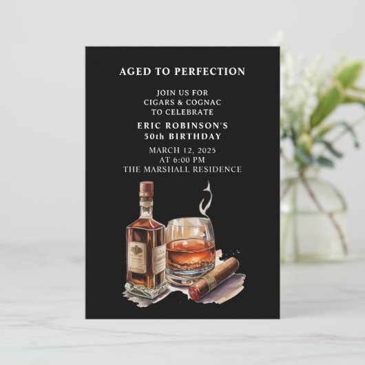 sigaar verjaardagsfeestje kaart (Staand voorkant)