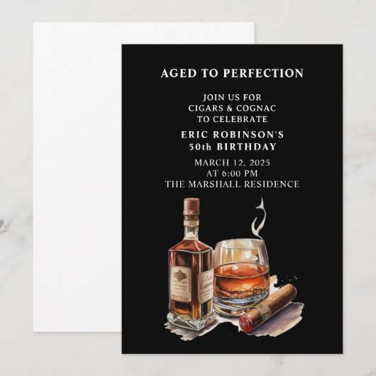 sigaar verjaardagsfeestje kaart (Voorkant / Achterkant)