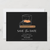 Sigaar Whiskey Foto Bruiloft Save The Date (Voorkant)