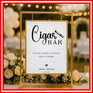Sigaarbalk Wedding Bar Script Sign Poster