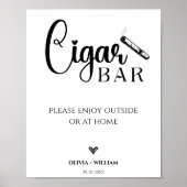 Sigaarbalk Wedding Bar Script Sign Poster (Voorkant)
