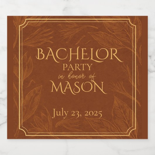 Sigaarbar thema vrijgezellenfeest bier etiket (Enkel label)