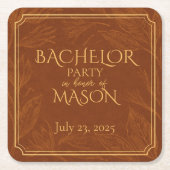 Sigaarbar thema vrijgezellenfeest kartonnen onderzetters (Voorkant)