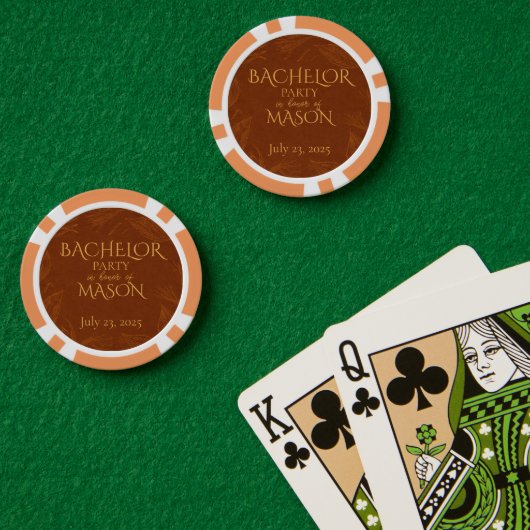Sigaarbar thema vrijgezellenfeest poker chips (Pokertafel (Dubbel))