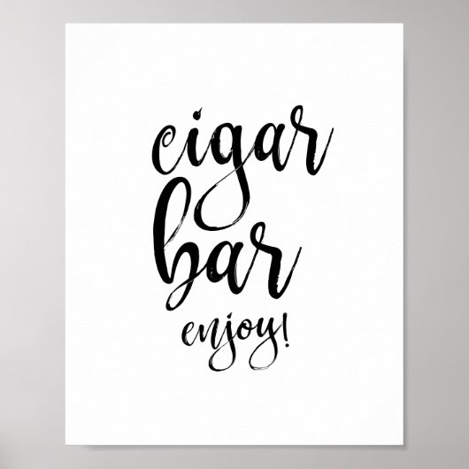 Sigar Bar Black en White 8x10 Wedding Sign Poster (Voorkant)