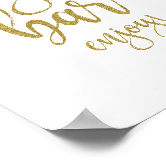 Sigar Bar Gold Glitter 8x10 bruiloft Poster (Hoek)