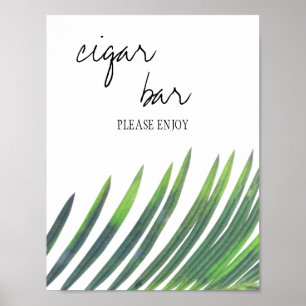 Sigar Bar Sign - Greenery Wedding Poster