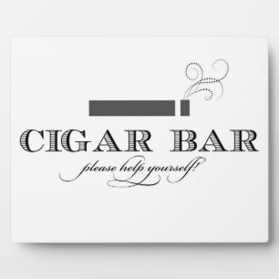 Sigar Bar Sign Table Easel - White en Black Fotoplaat