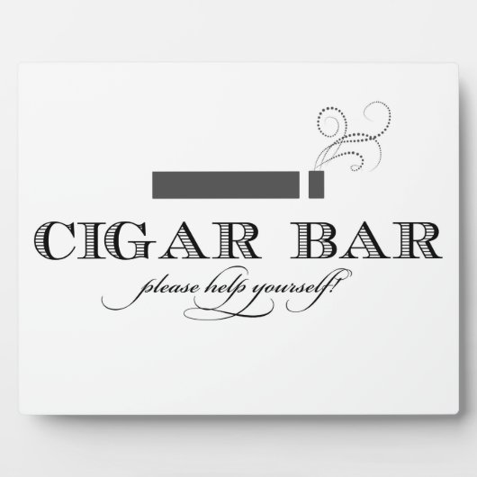 Sigar Bar Sign Table Easel - White en Black Fotoplaat (Voorkant)