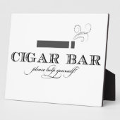 Sigar Bar Sign Table Easel - White en Black Fotoplaat (Zijkant)