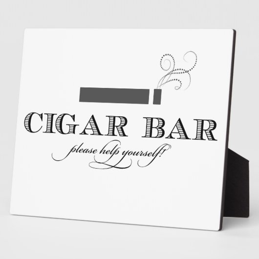 Sigar Bar Sign Table Easel - White en Black Fotoplaat (Zijkant)