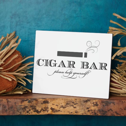 Sigar Bar Sign Table Easel - White en Black Fotoplaat (Zijkant)