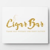 Sigar Bar Sign Table Easel - White en Gold Fotoplaat (Voorkant)