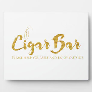 Sigar Bar Sign Table Easel - White en Gold Fotoplaat