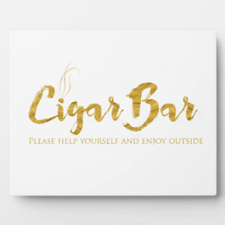 Sigar Bar Sign Table Easel - White en Gold Fotoplaat