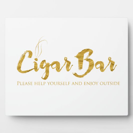 Sigar Bar Sign Table Easel - White en Gold Fotoplaat (Voorkant)