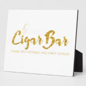Sigar Bar Sign Table Easel - White en Gold Fotoplaat (Zijkant)