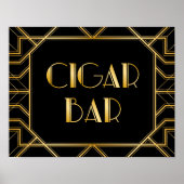 Sigar Bar Wedding Sign | Gatsby Art Deco Poster (Voorkant)