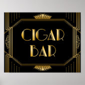 Sigar Bar Wedding Sign | Gatsby Art Deco Poster (Voorkant)