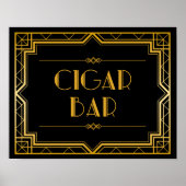 Sigar Bar Wedding Sign | Gatsby Art Deco Poster (Voorkant)