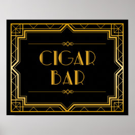 Sigar Bar Wedding Sign | Gatsby Art Deco Poster
