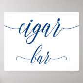 Sigar Bar Wedding Sign in Navy Blue Calligraphy Poster (Voorkant)