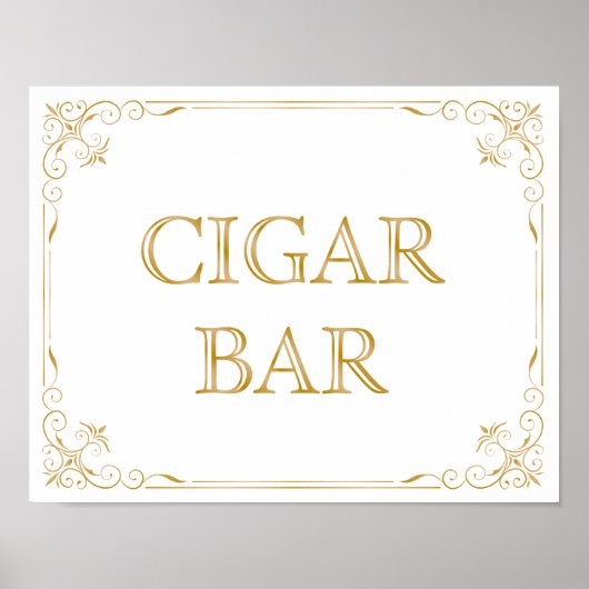 Sigar Bar Wedding Sign | Moderne kalligrafie Poster (Voorkant)