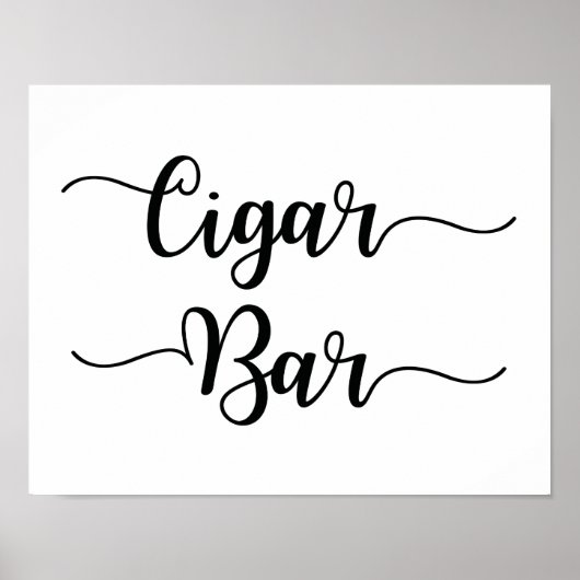 Sigar Bar Wedding Sign | Moderne kalligrafie Poster (Voorkant)