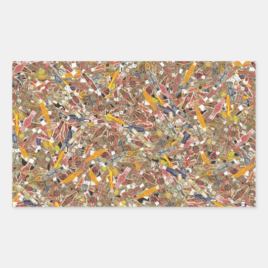 Sigar Ring Wrappers Rechthoekige Sticker (Voorkant)