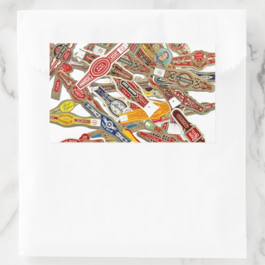 Sigar Ring Wrappers Rechthoekige Sticker (Tas)