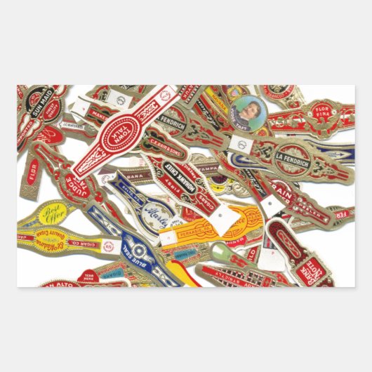 Sigar Ring Wrappers Rechthoekige Sticker (Voorkant)