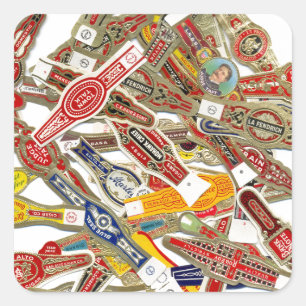 Sigar Ring Wrappers Vierkante Sticker