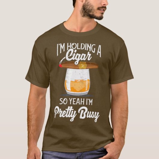 Sigar-roken Thirt-roken Whiskey Drink T-shirt (Voorkant)