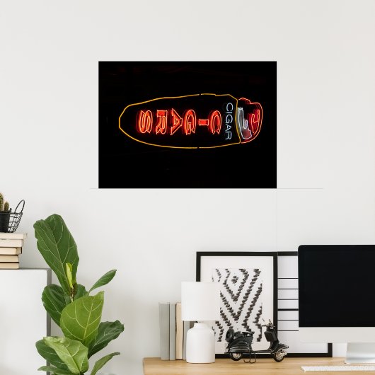 Sigar Store Neon Sign Poster (Thuiskantoor)