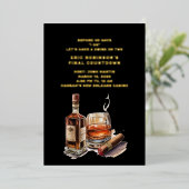 Sigaren Bruidegom Bachelorfeest Folie Uitnodiging (Staand Voorkant)