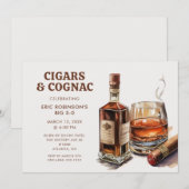 Sigaren Cognac Whiskey Bourbon Verjaardagsfeest Kaart (Voorkant / Achterkant)