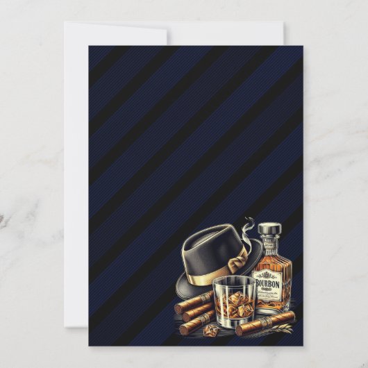 Sigaren en Bourbon verjaardagsfeestje Kaart (Achterkant)