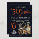 Sigaren en Bourbon verjaardagsfeestje Kaart (Voorkant / Achterkant)