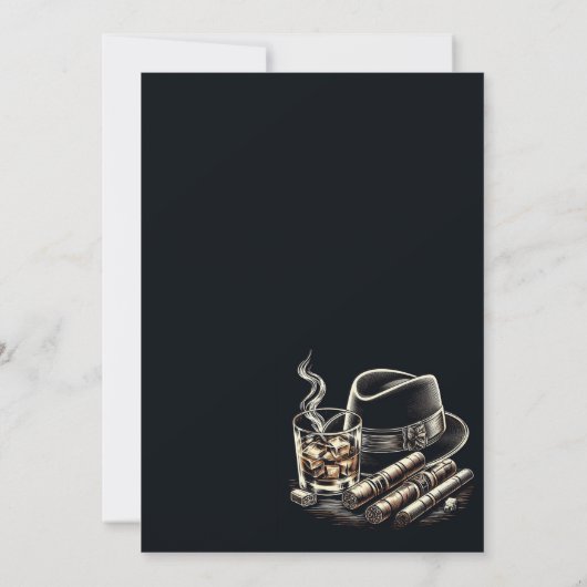 Sigaren en Bourbon verjaardagsfeestje Kaart (Achterkant)
