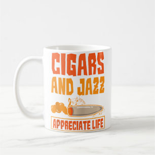 Sigaren en jazz waarderen het leven Sigarenliefheb Koffiemok