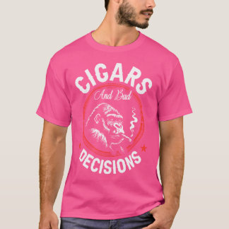 Sigaren en slechte beslissingen Kleine zwarte T-shirt