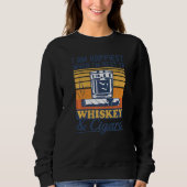 Sigaren en whisky, rookvloeistof Drink whisky Trui (Voorkant)