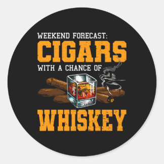 Sigaren met Chance Whiskey Drinker Ronde Sticker