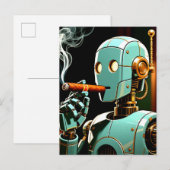 Sigaren Rokende Robot Briefkaart (Voorkant / Achterkant)