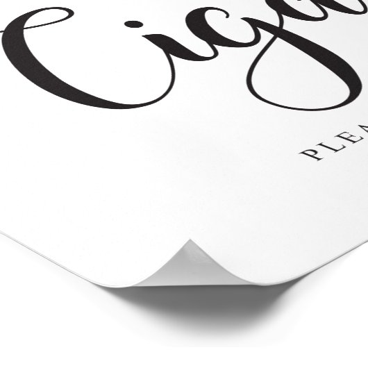 Sigaren teken. Free Complimentary Cigars Wedding Poster (Hoek)