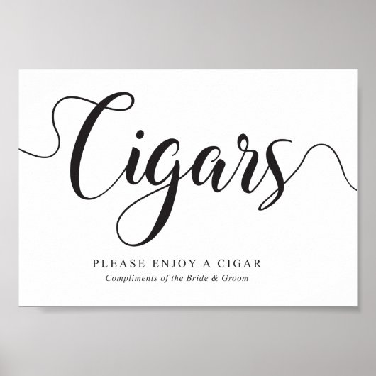 Sigaren teken. Free Complimentary Cigars Wedding Poster (Voorkant)