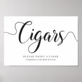 Sigaren teken. Free Complimentary Cigars Wedding Poster (Voorkant)
